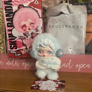 Skullpanda Winter Symphony, Popmart Plush Doll - White and Blue Snow Open